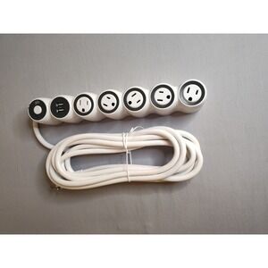 360 Electrical PowerCurve 5 Outlet Surge Protector Dual USB 3.4A White 360375